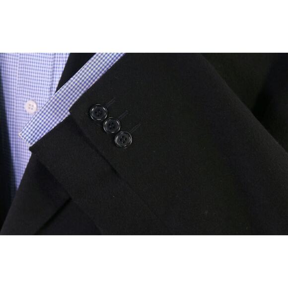 Todays Mans Made in Italy 100% Cashmere Solid Black Flannel 3-Btn Blazer 46L - Picture 6 of 10